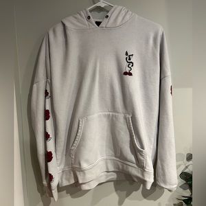 a white snake & rose flower hoodie